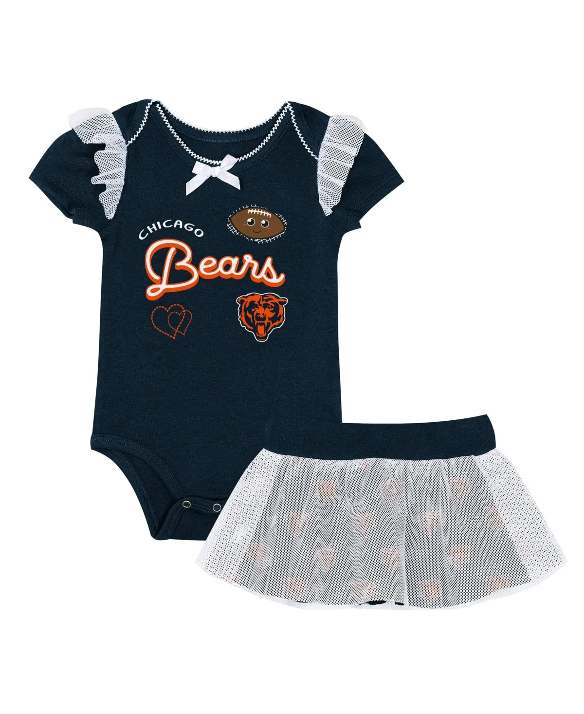 Chicago Bears Melted Hearts Printed Bodysuit and Skirt Set by Outerstuff