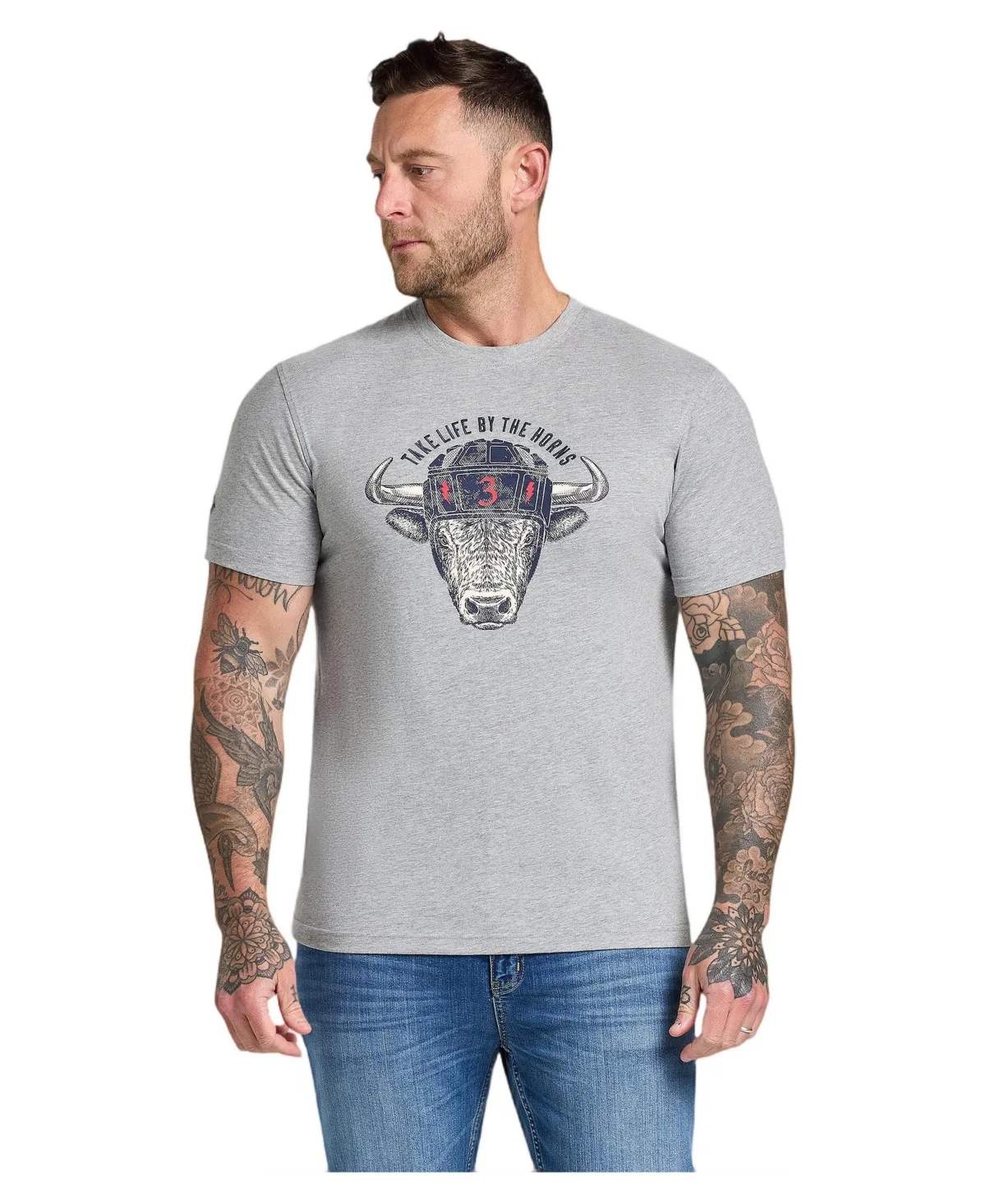 Rugby Bull Graphic Relaxed-Fit T-Shirt by Raging Bull