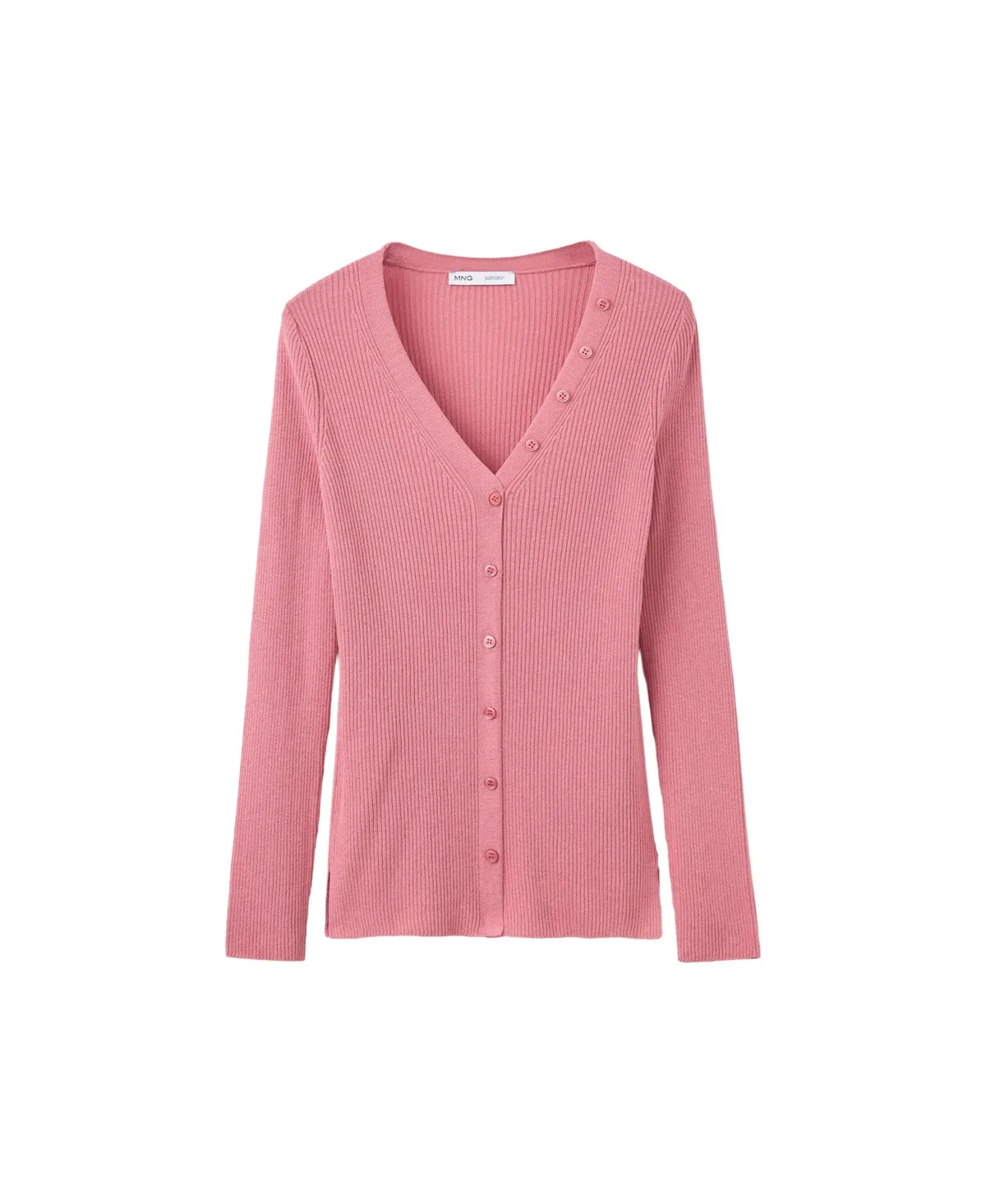 Wilmot Long-Sleeve Ribbed V-Neck Cardigan by Mango