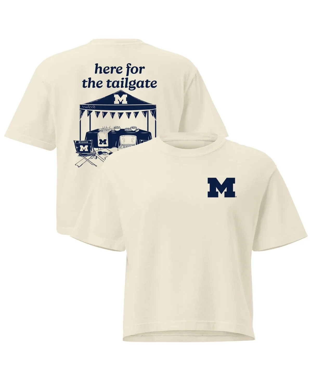 Michigan Wolverines Here for the Tailgate Cropped T-Shirt by Comfort Colors