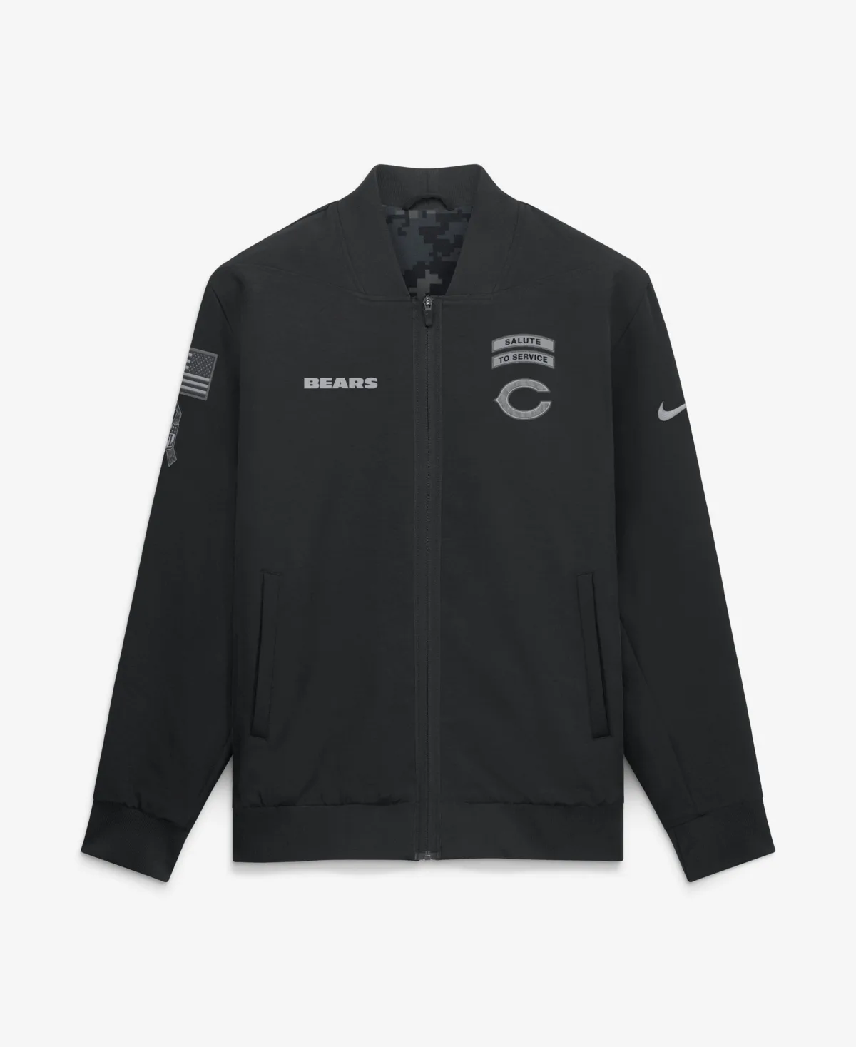 Chicago Bears 2026 Salute to Service Sideline Full-Zip Bomber Jacket by Nike