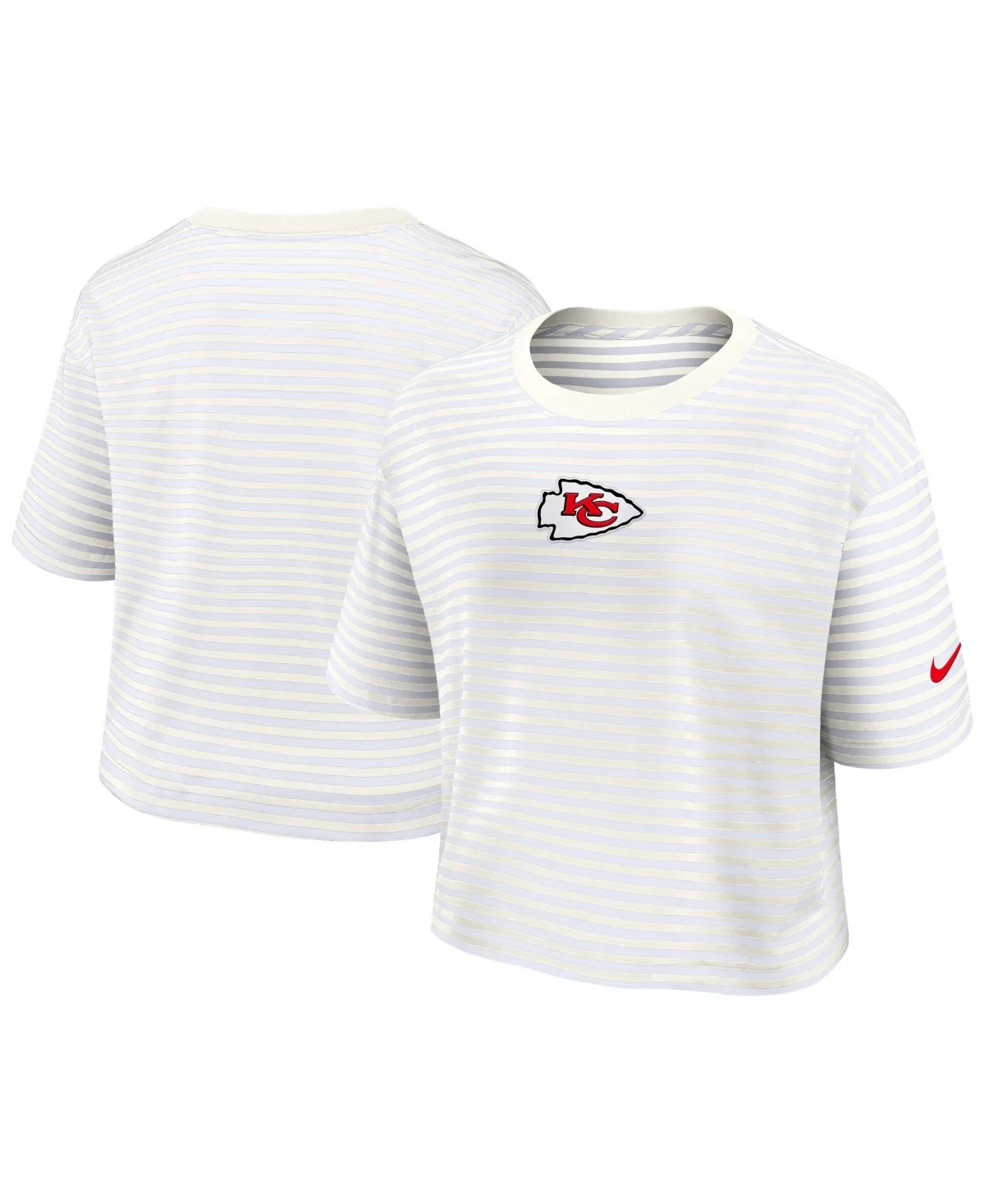 Kansas City Chiefs Striped Cropped T-Shirt by Nike