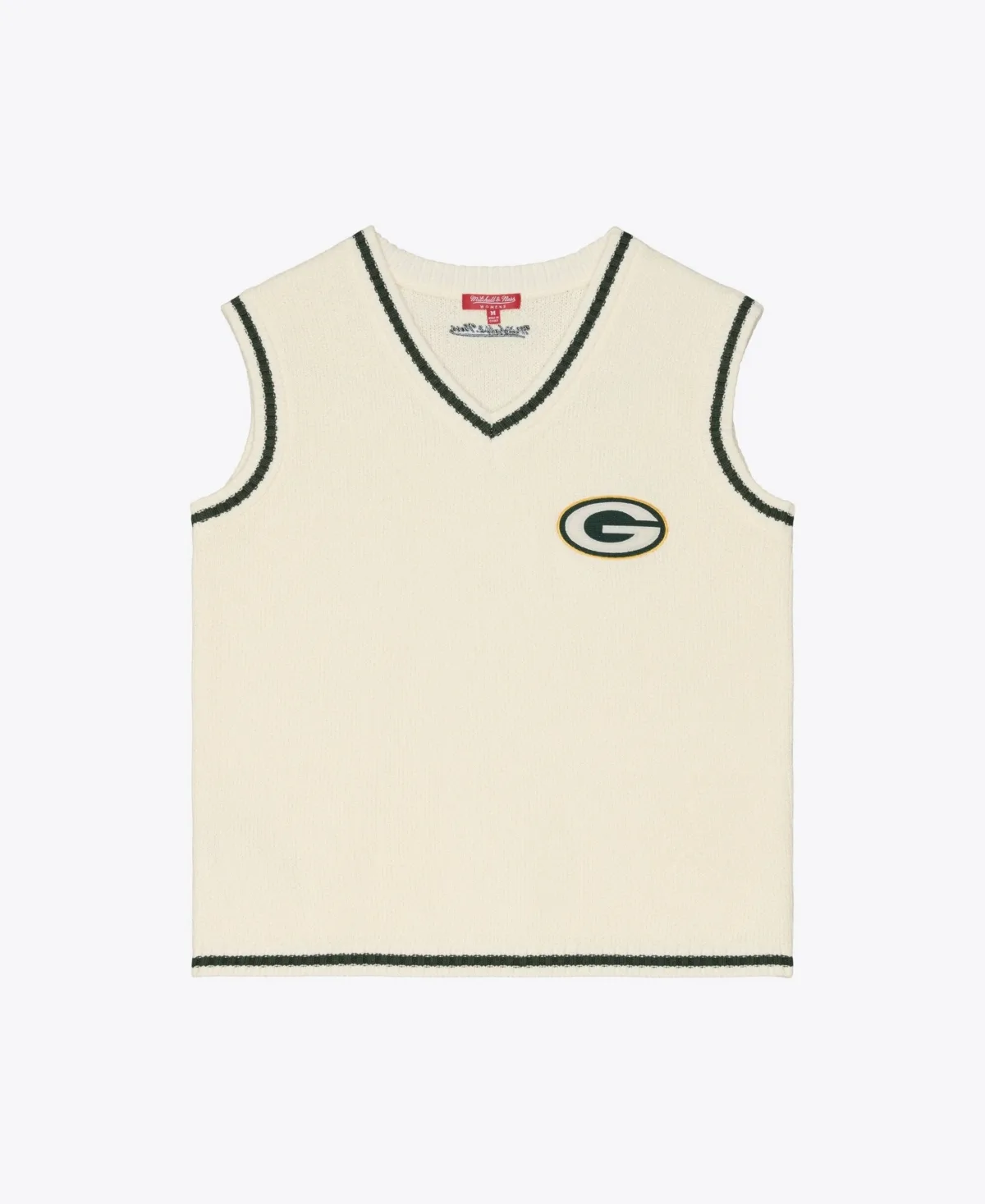 Green Bay Packers Retro Roots V-Neck Sweater Vest by Mitchell & Ness