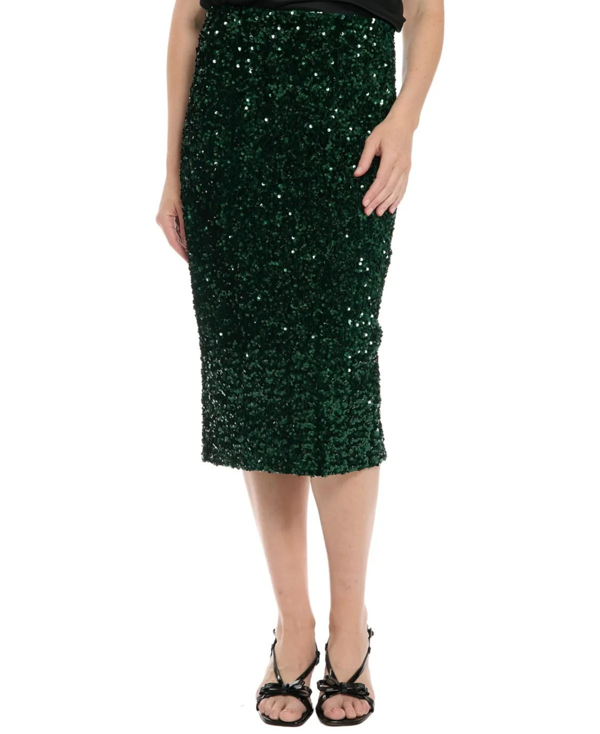 Sequin High-Waisted Midi Skirt by Muse