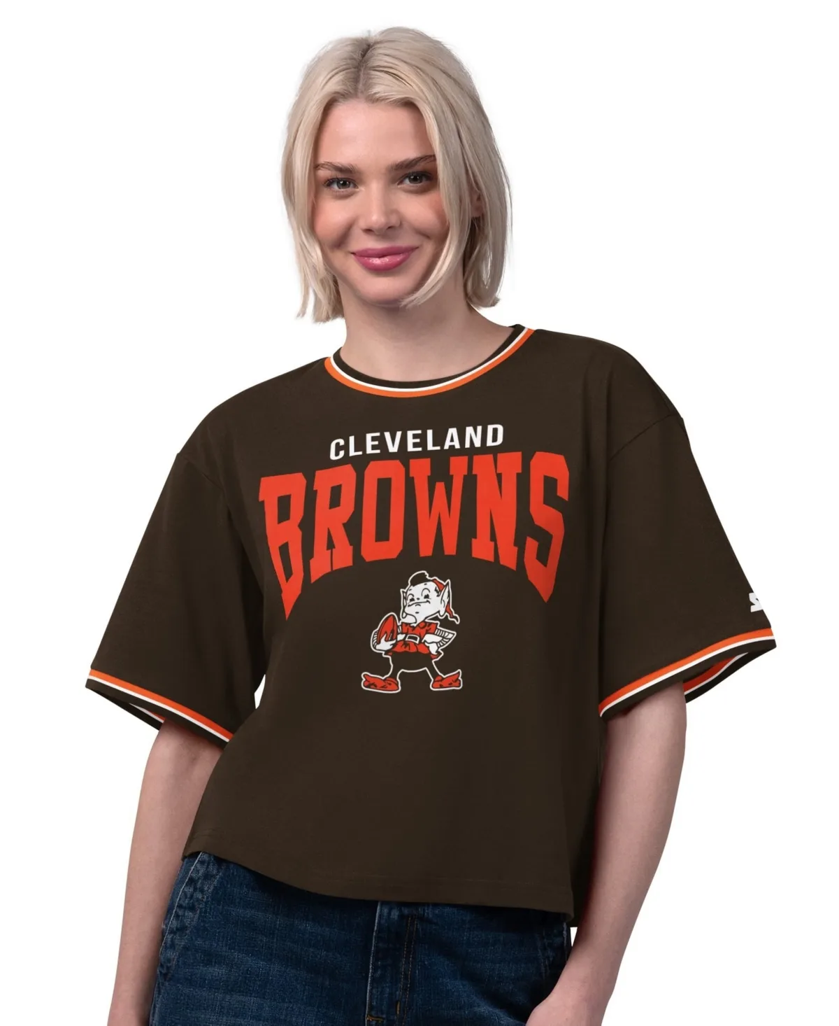 Cleveland Browns Vintage Ace Cropped T-Shirt by Starter