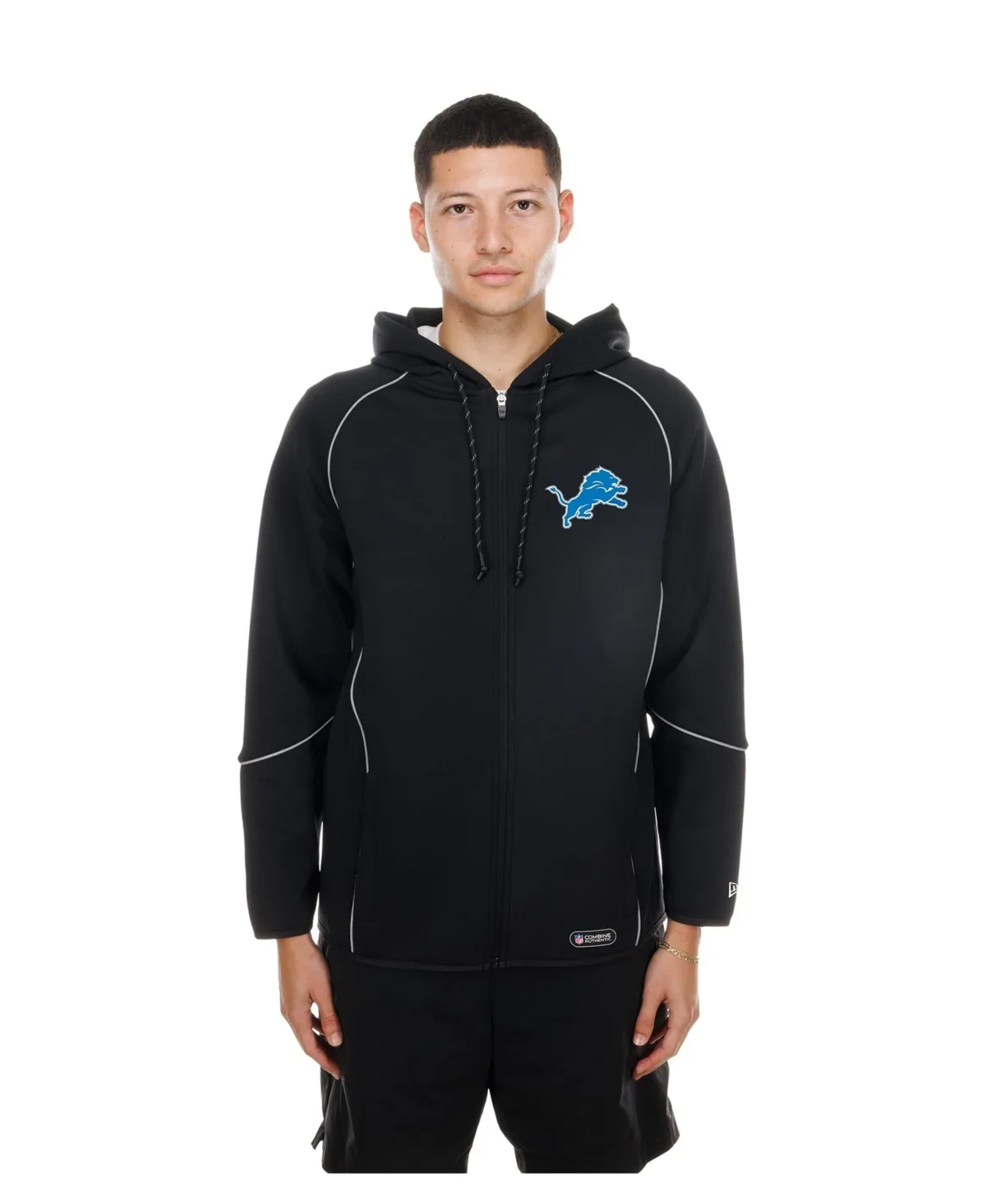 Detroit Lions Combine Authentic Raglan Full-Zip Hoodie by New Era