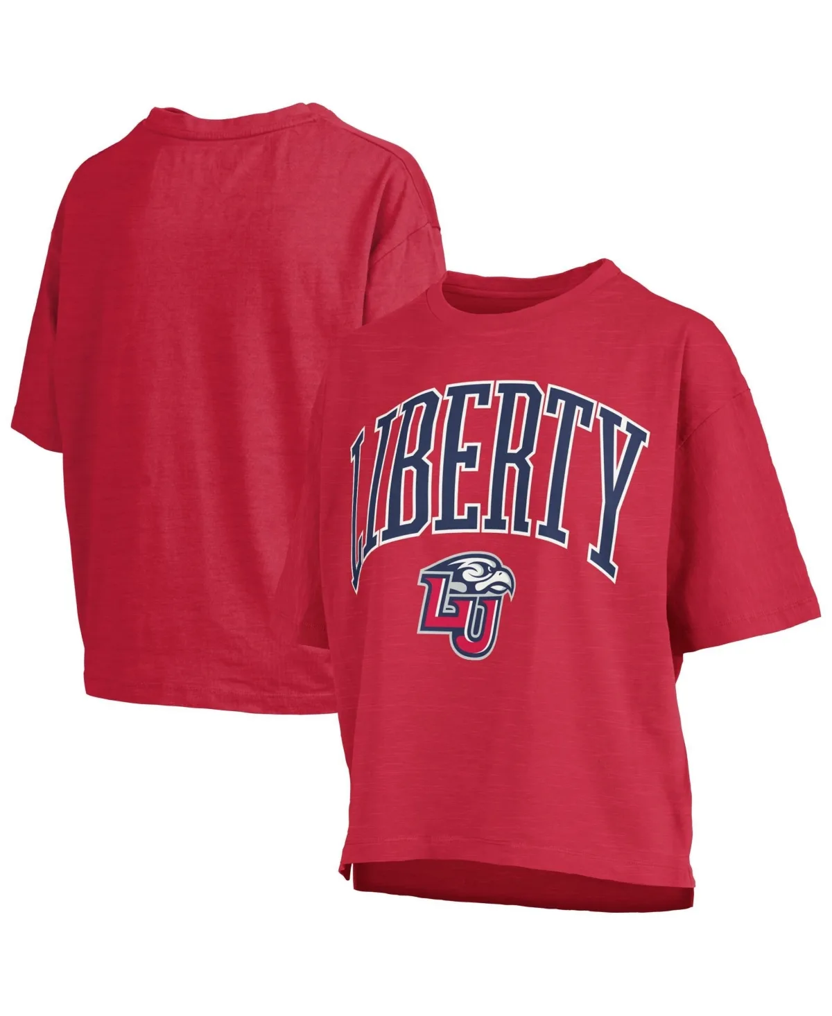 Liberty Flames Oversized Nelson Arch Over Logo Slub T-Shirt by Pressbox