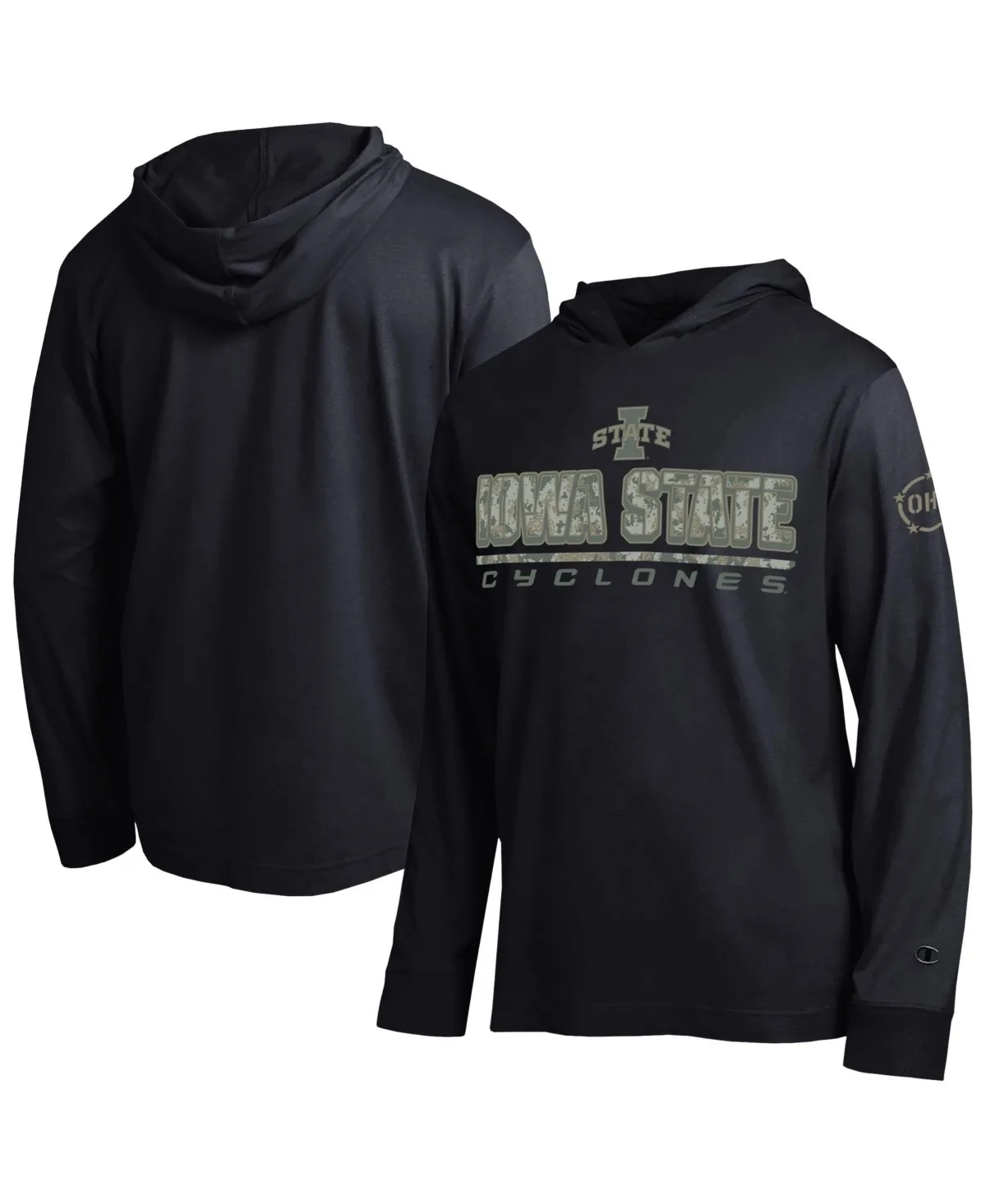Iowa State Cyclones Operation Hat Trick Camo Script Hooded Long-Sleeve T-Shirt by Champion