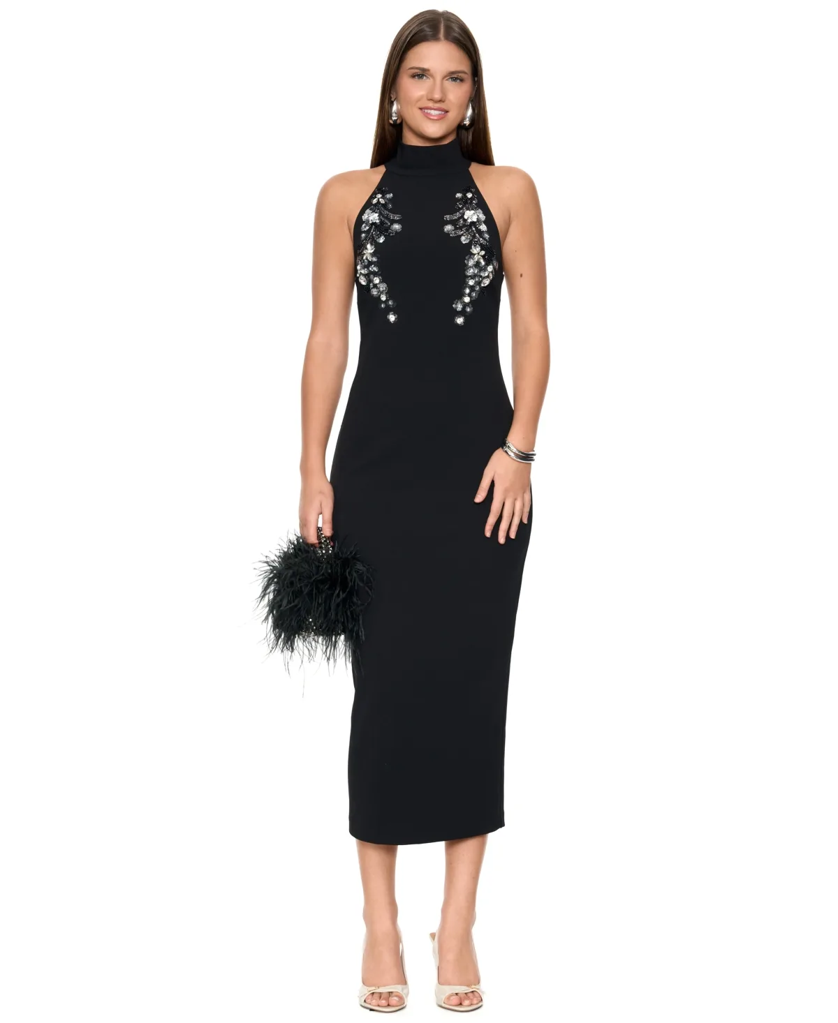 Sarienne Halter Beaded Midi Dress by Rachel Roy