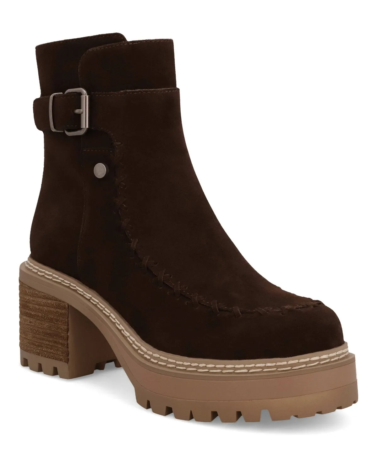 Toula Lug Sole Whipstitch Booties by Mia