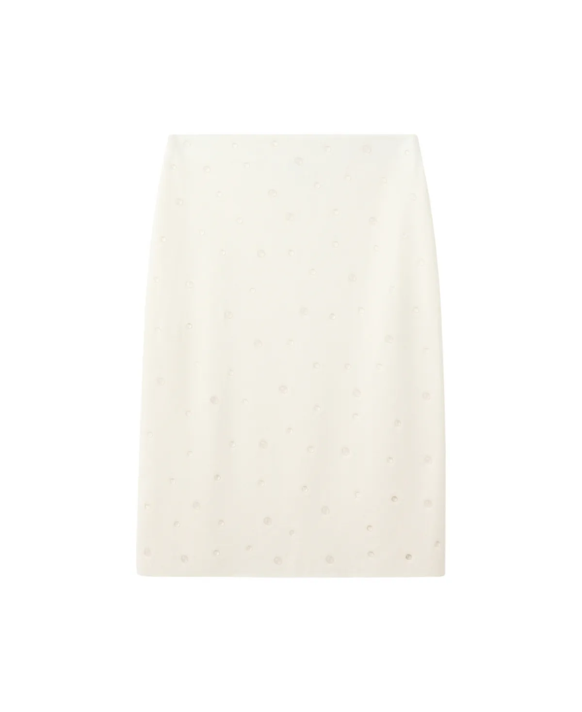 Pearl-Detail High-Waisted Sheer Knit Skirt by Mango