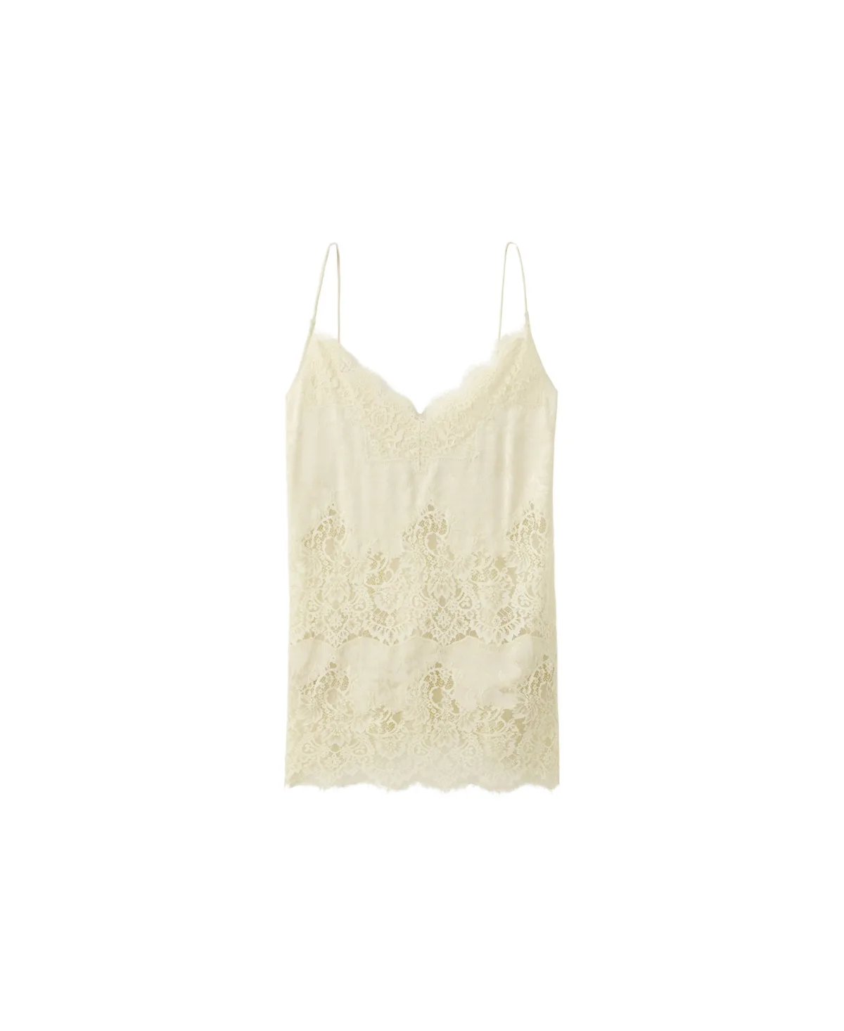 V-Neck Lace Sleeveless Top by Mango