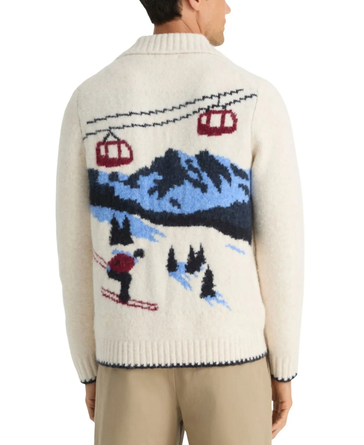 Ski Lodge Collared Long-Sleeve Embroidered Cardigan by Nautica