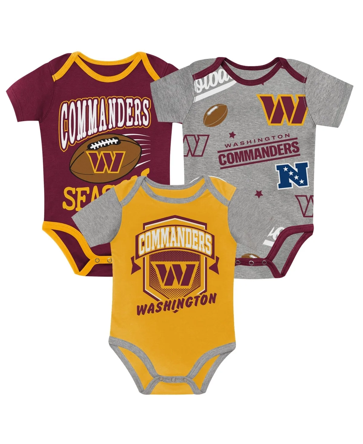 Washington Commanders First Round Pick Bodysuit Set, 3-Piece by Outerstuff