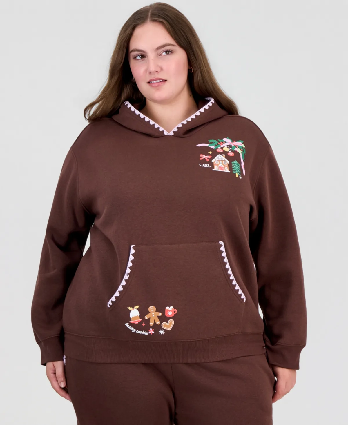 Whip Stitch Graphic Fleece Hoodie by Rebellious One