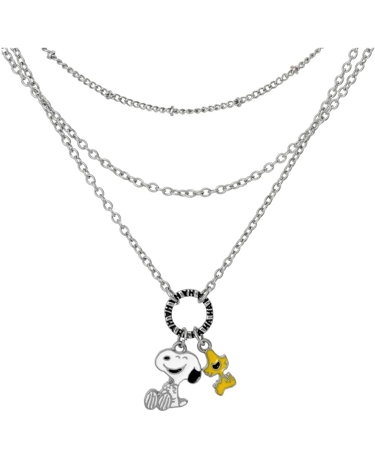 Peanuts Snoopy and Woodstock Layered Necklace 16/17/18+3.25" by Peanuts