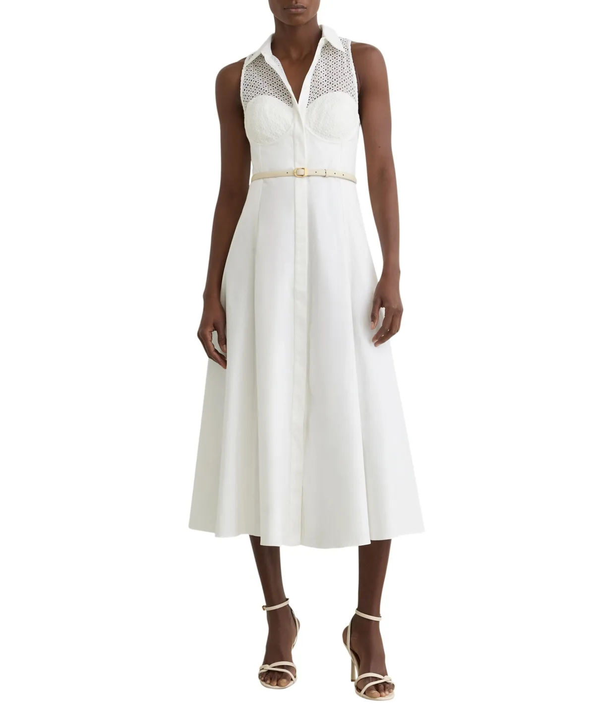 Collared A-Line Midi Dress by Reiss