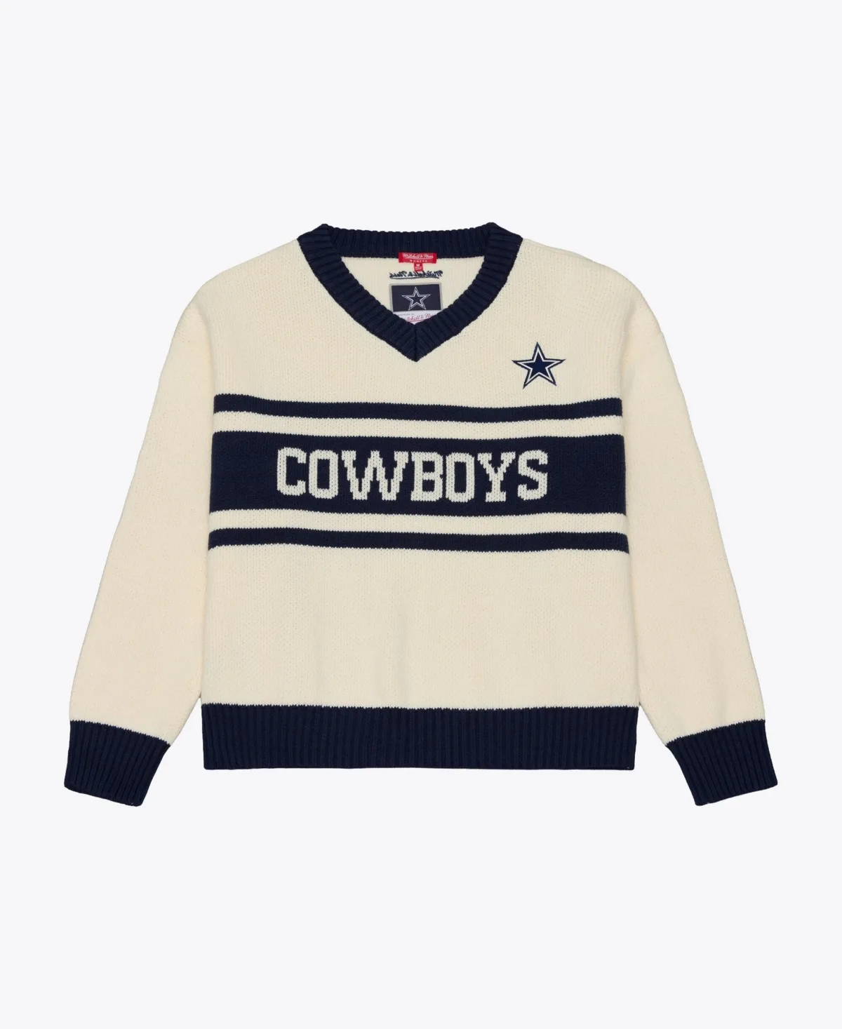Dallas Cowboys Retro Roots V-Neck Sweater by Mitchell & Ness