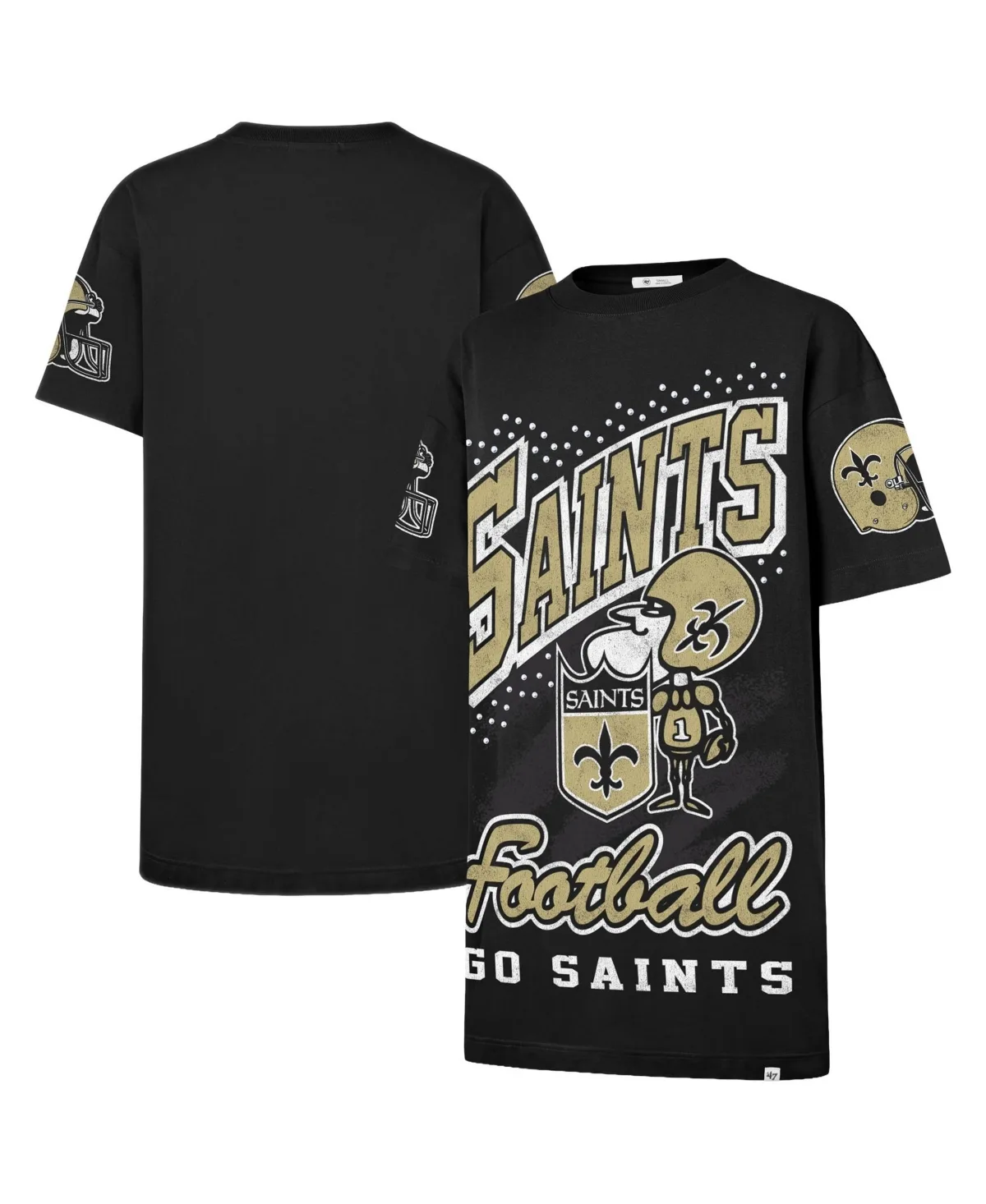 New Orleans Saints Oversized Gemstone Swash T-Shirt Dress by 47 Brand