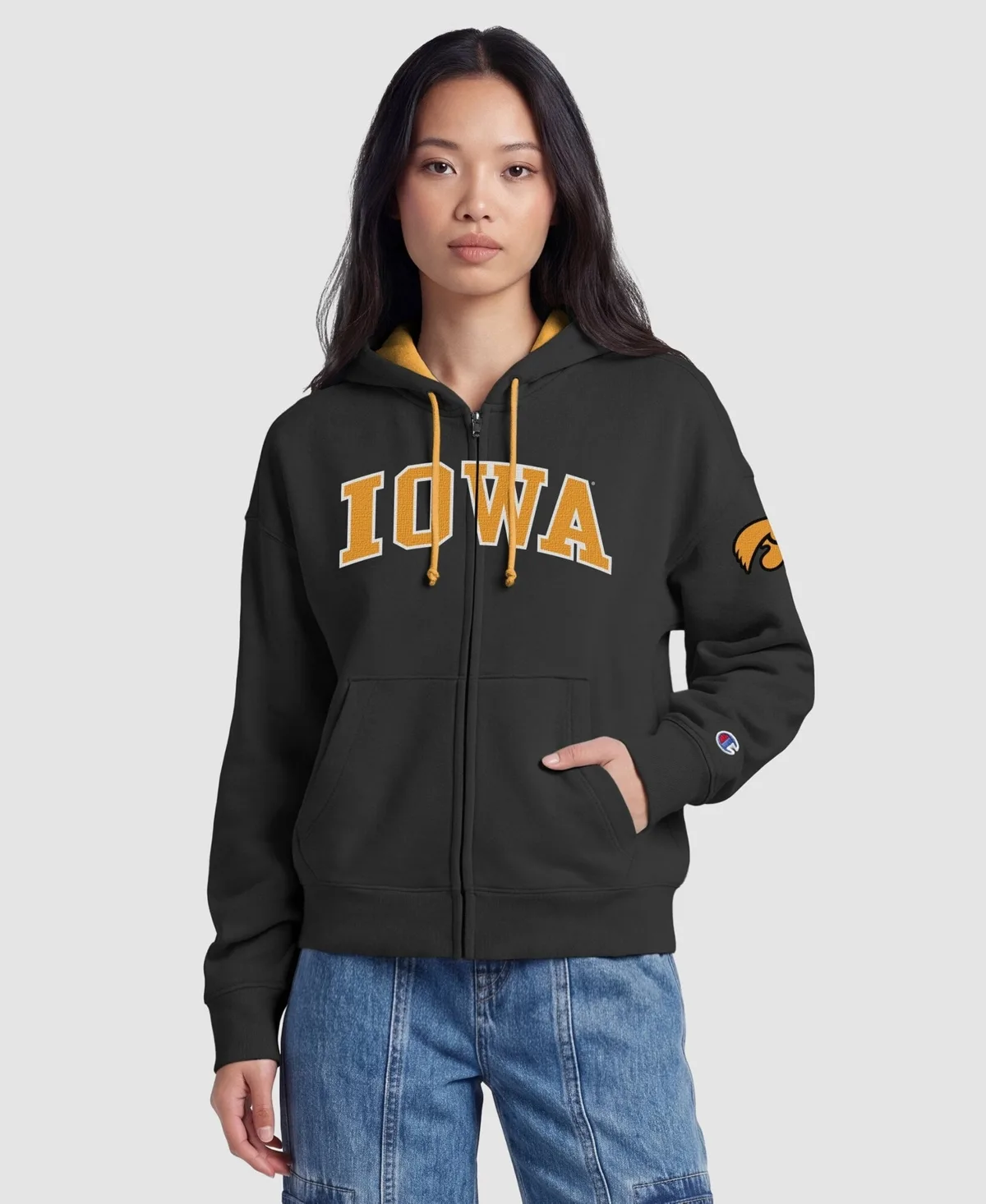 Iowa Hawkeyes Arch Full-Zip Fleece Hoodie by Champion