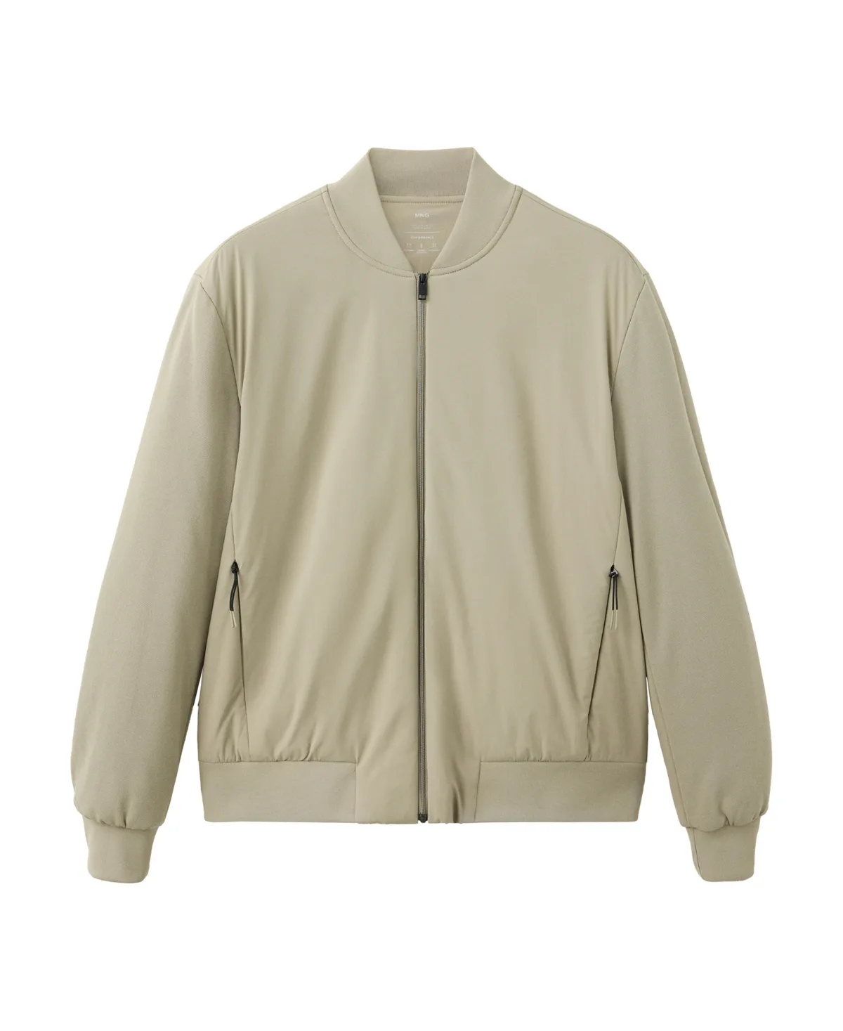 Jenmib Full-Zip Mock-Neck Bomber Sweatshirt by Mango