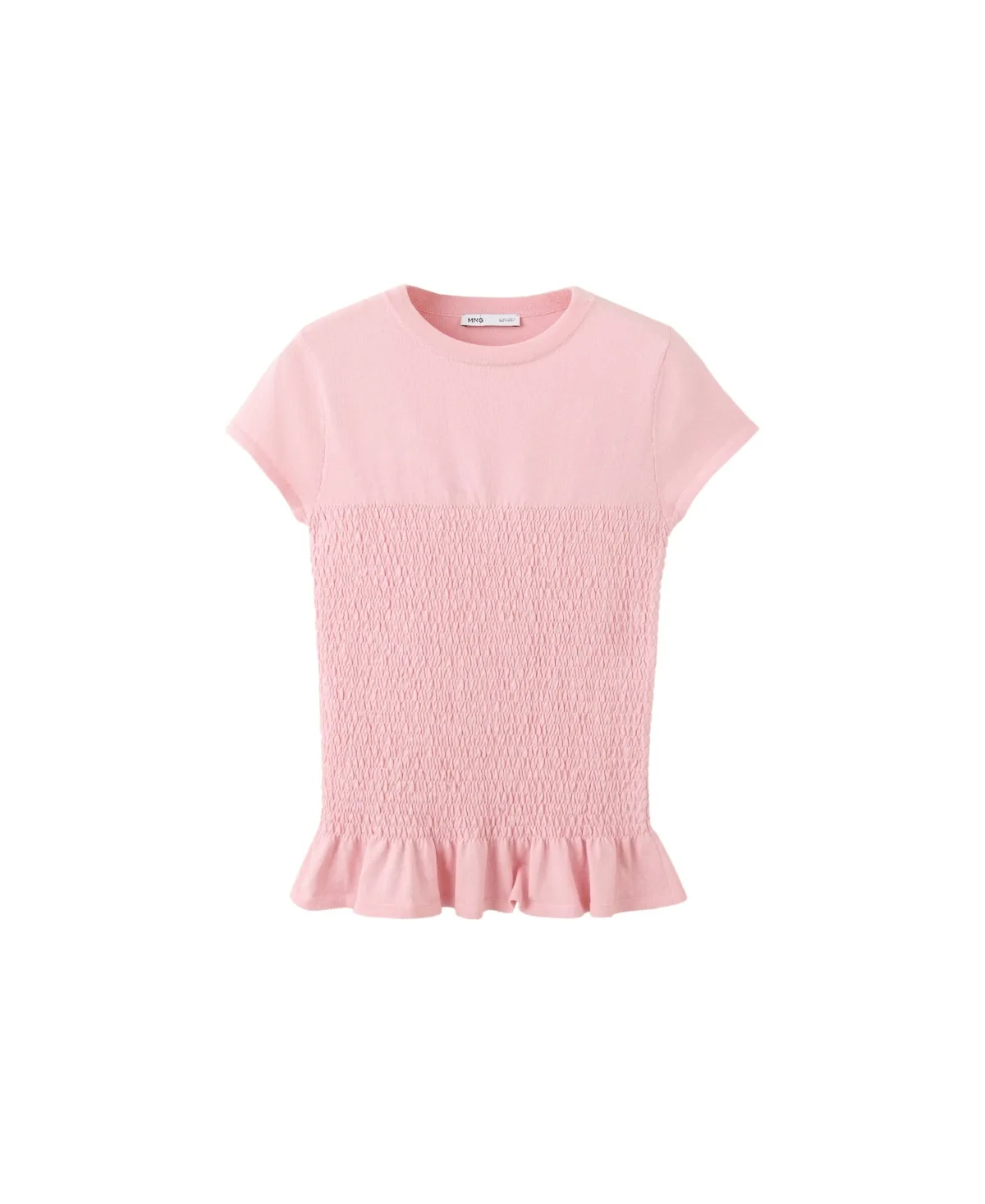 Flying Honeycomb Jersey Short-Sleeve Peplum Sweater