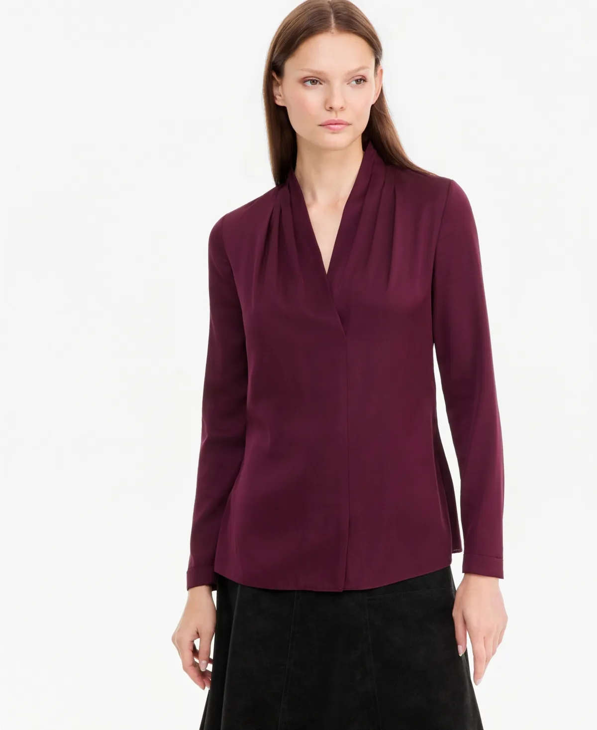 Nellie Long-Sleeve V-Neck Silk-Blend Blouse by Kobi Halperin