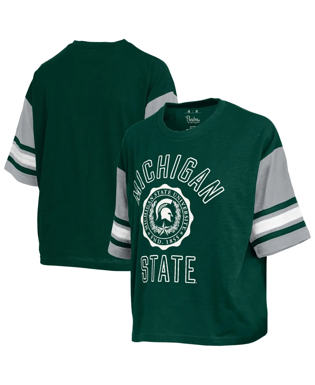 Michigan State Spartans Sunday Color Block Seal Slub T-Shirt by Pressbox
