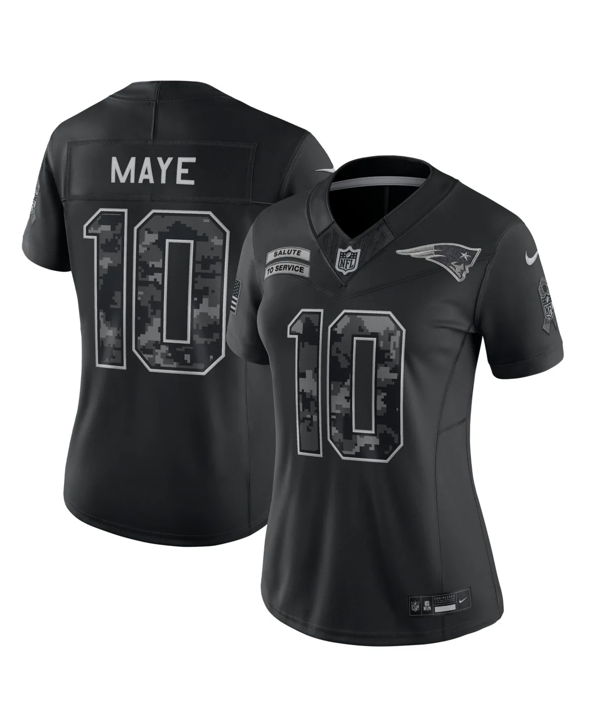 Drake Maye New England Patriots 2026 Salute to Service Stitched Limited Jersey by Nike