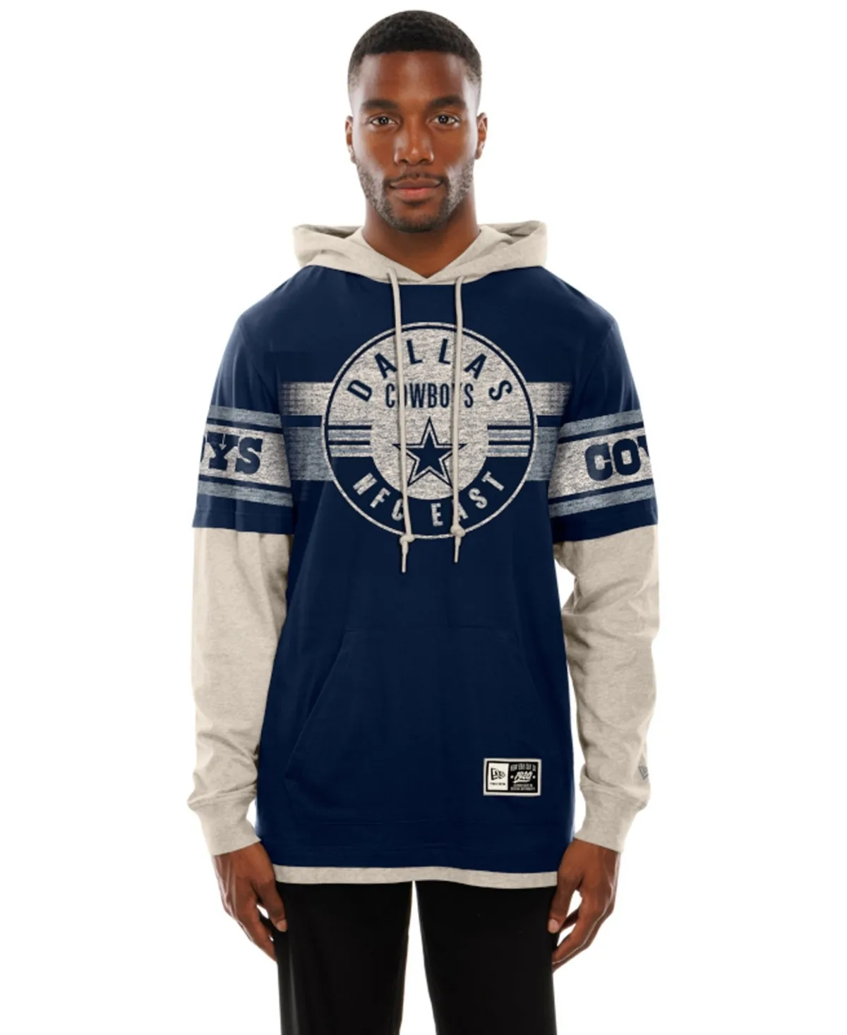 Dallas Cowboys Twofer Layered Long-Sleeve Hooded T-Shirt by New Era