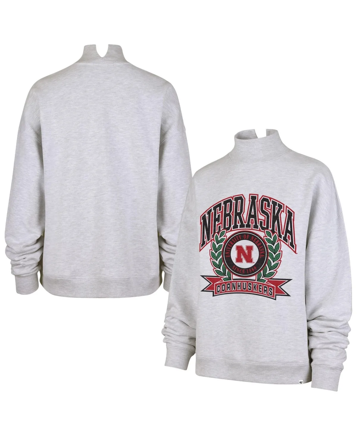 Nebraska Huskers Laurel Arch Mock Neck Sweatshirt by 47 Brand