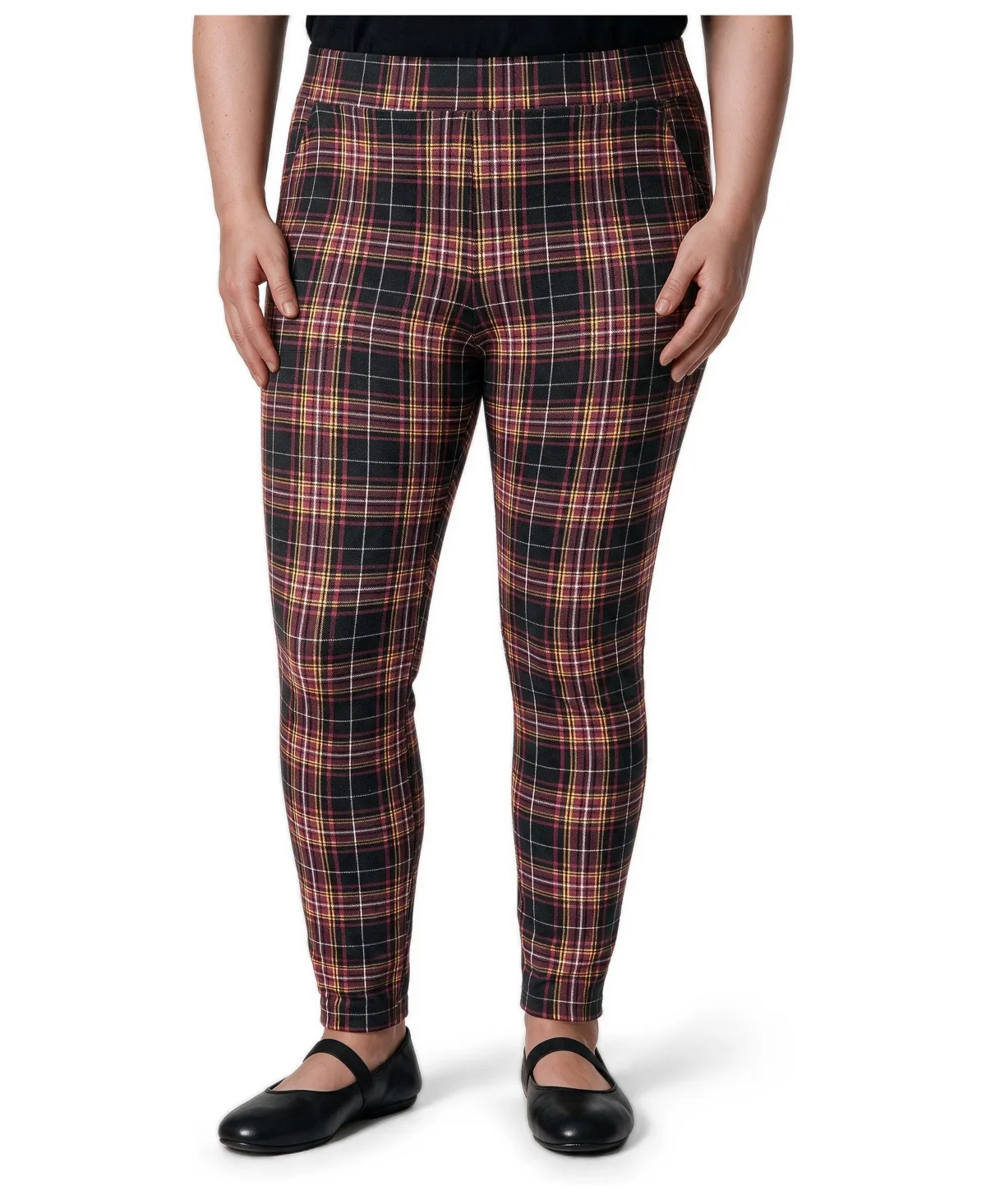 High-Rise Tapered-Leg Pockets Cotton-Blend Leggings by Torrid