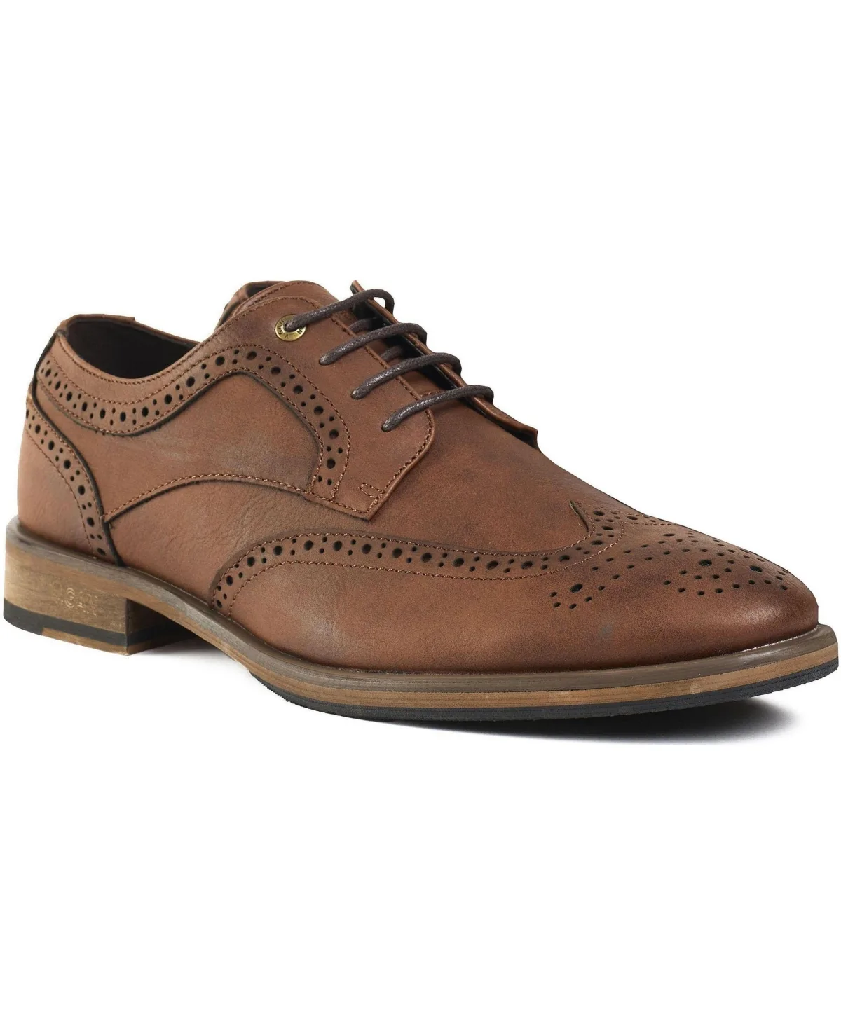 Barley 2 Brogue Wingtip Faux Leather Shoes by Vgan London