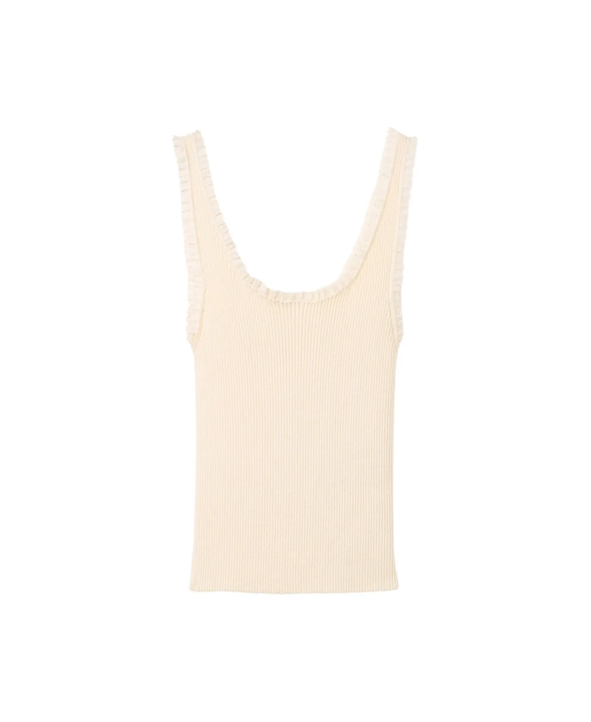 Lace Scoop Neck Tank Top by Mango