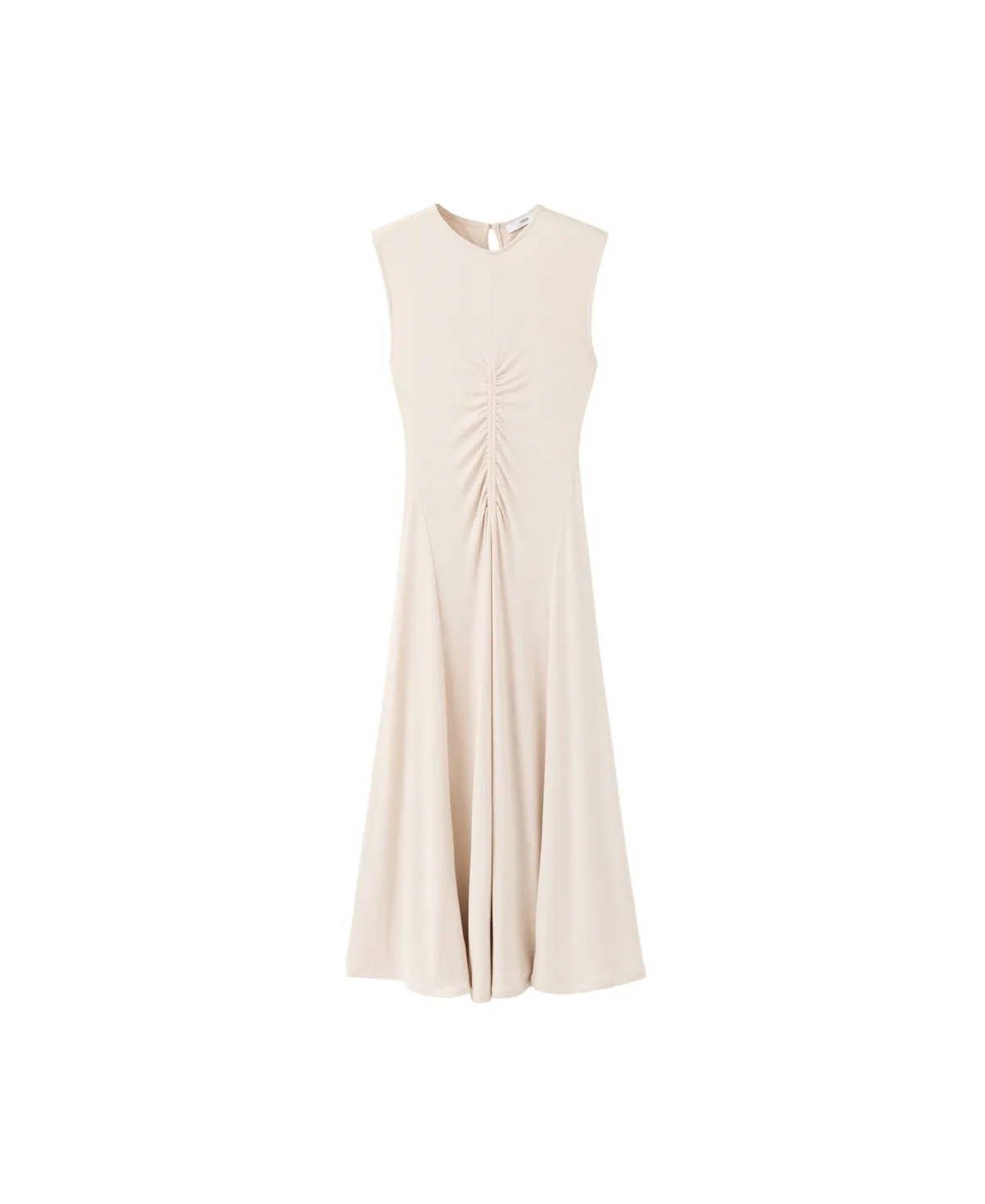 Fine-Knit Ruched Sleeveless Midi Dress by Mango