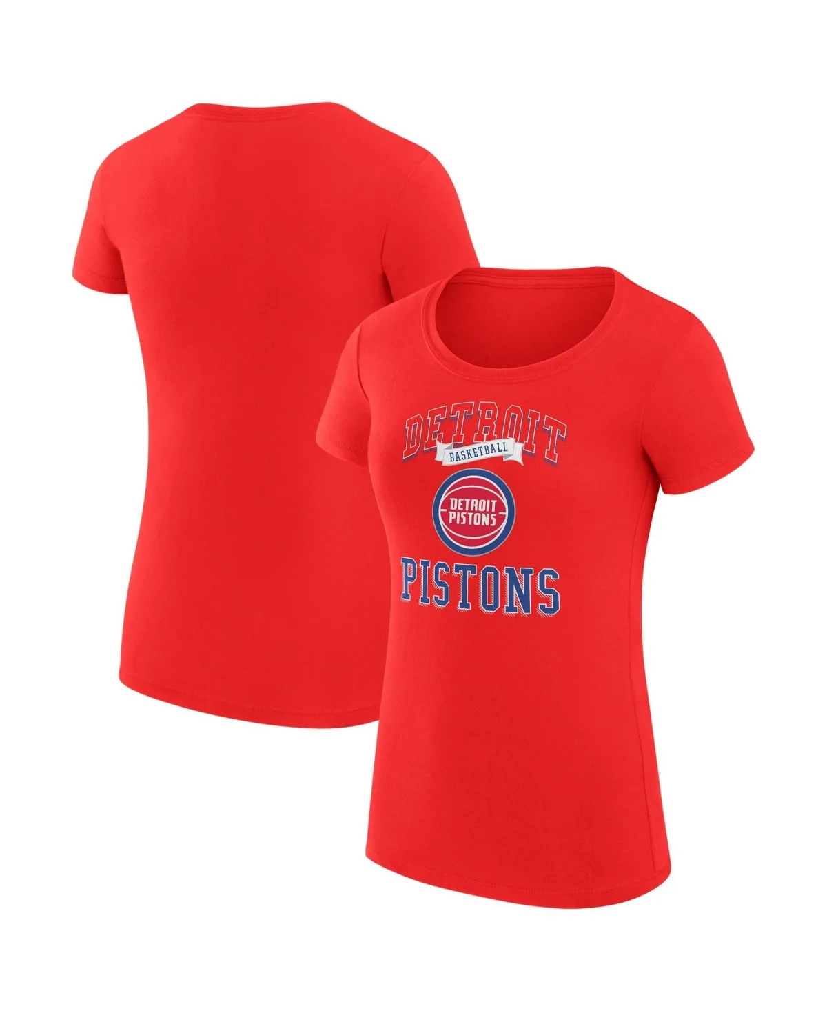 G-Iii 4Her by Carl Banks Detroit Pistons Super-Slim Fit Lightweight Team Logo T-Shirt by G-III