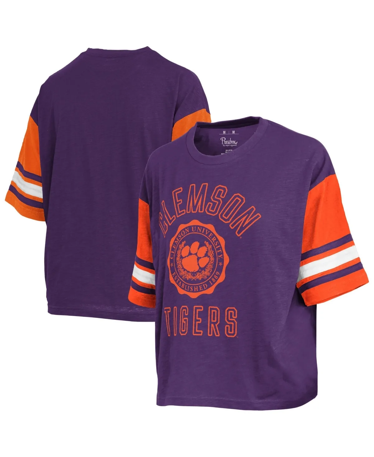 Clemson Tigers Sunday Color Block Seal Slub T-Shirt by Pressbox