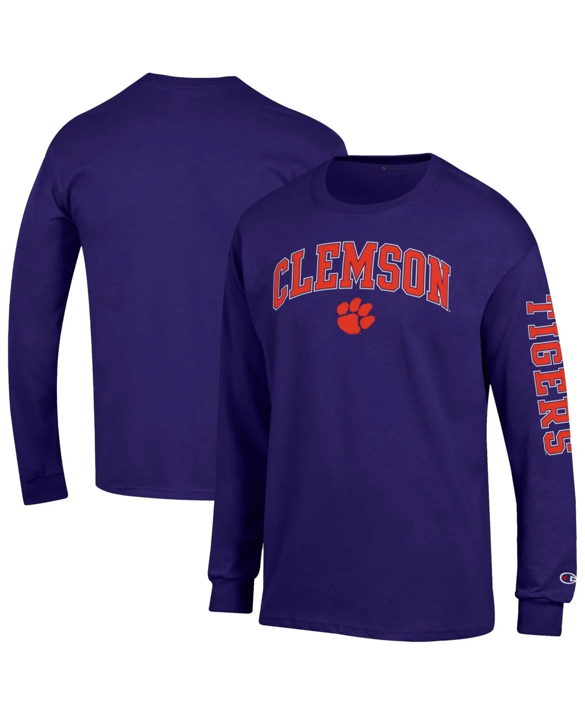 Clemson Tigers Arch Over Logo 2-Hit Long-Sleeve T-Shirt by Champion