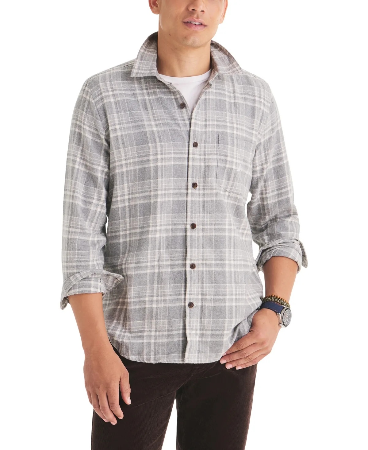 Flannel Plaid Stretch Shirt by Nautica