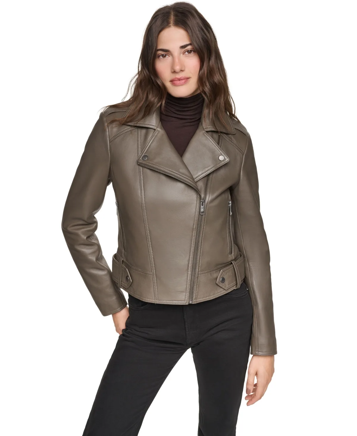 LeCroy Fitted Moto Leather Jacket