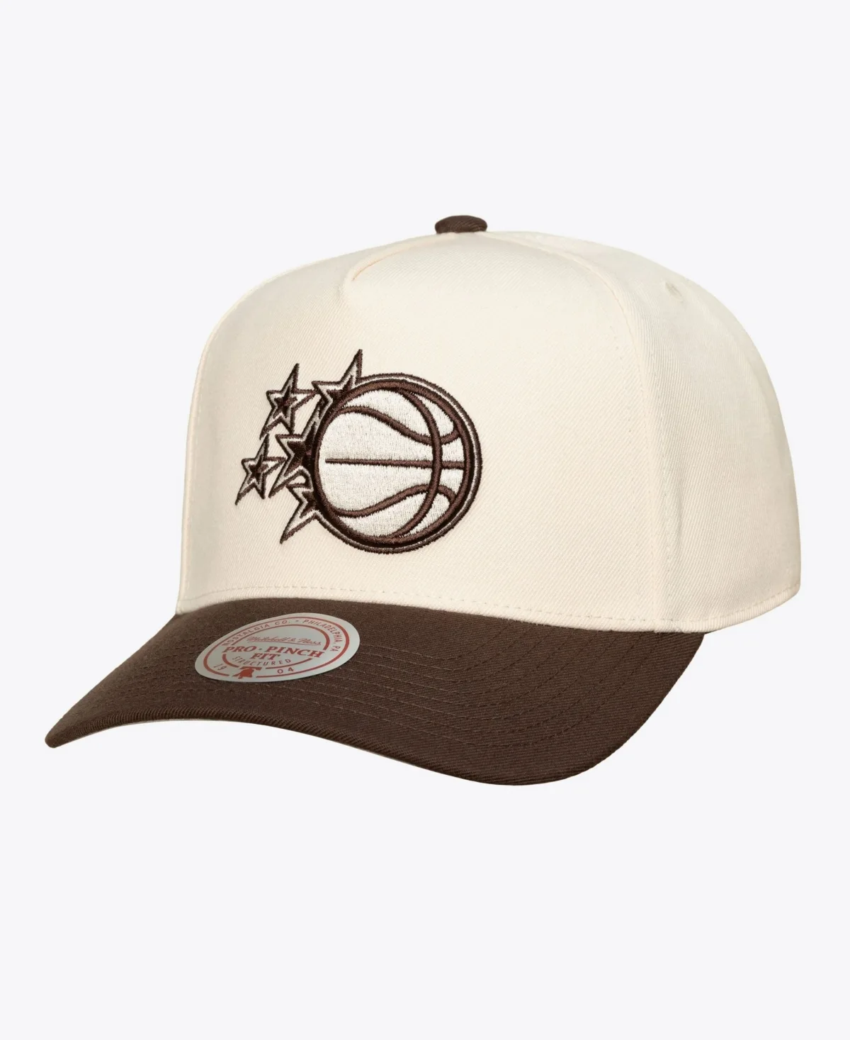 Orlando Magic Brown and Cream Pro Pinch Snapback Hat by Mitchell & Ness