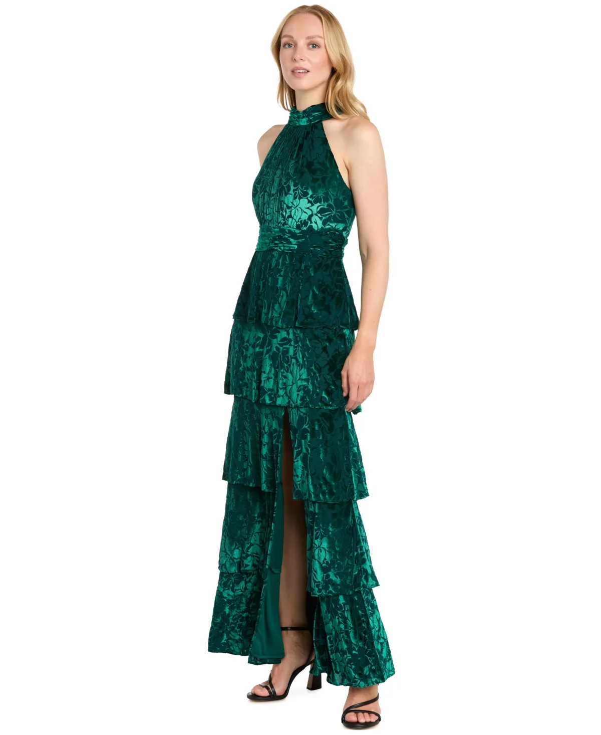 Sequinned High-Low Gown by R&M Richards