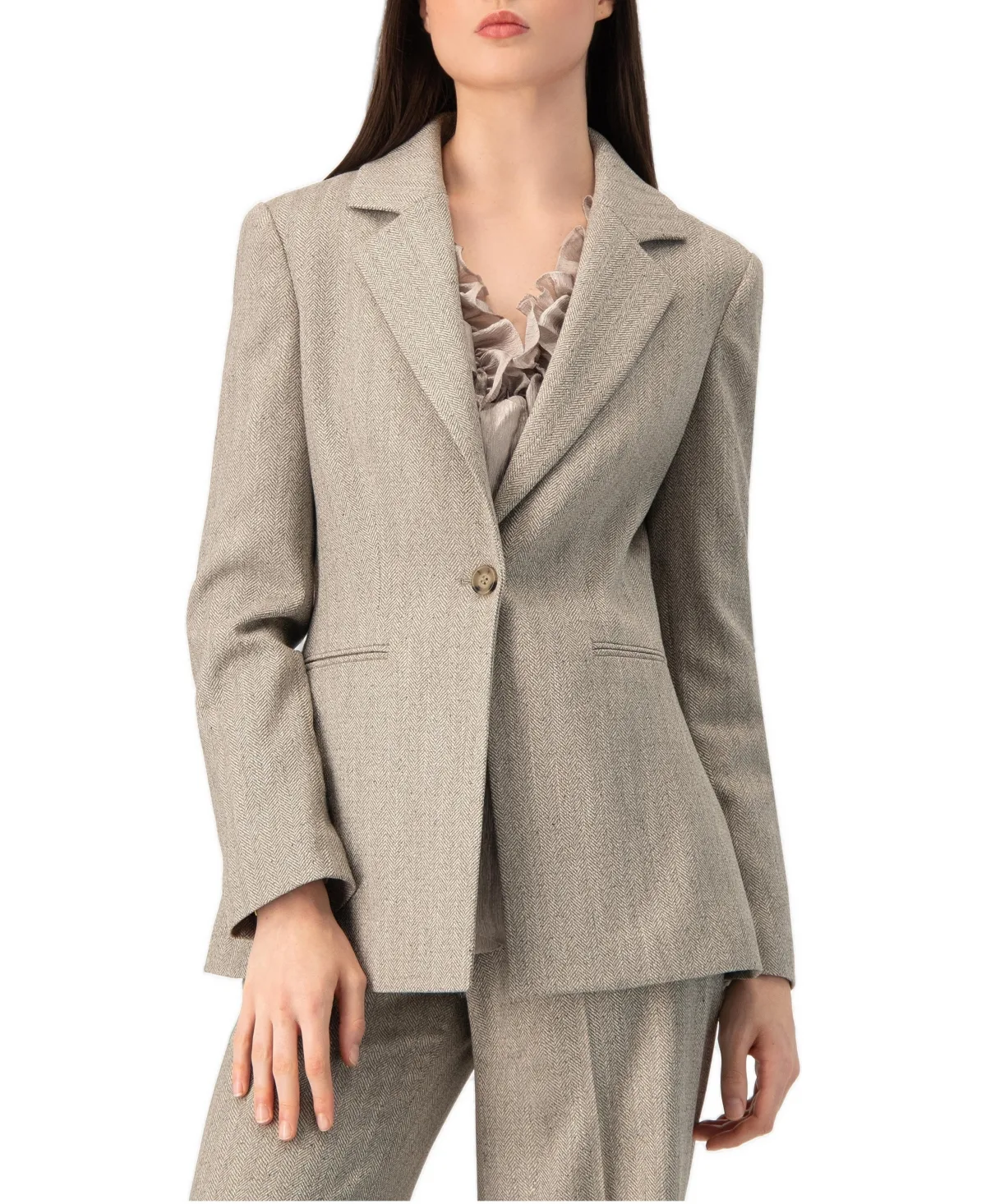 Tailored Single-Breasted Blazer by Ivonne