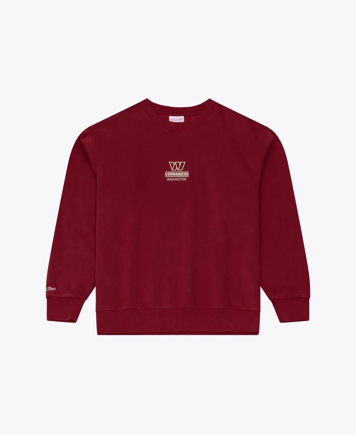 Washington Commanders Core Essentials Micro Logo Fleece Sweatshirt by Mitchell & Ness