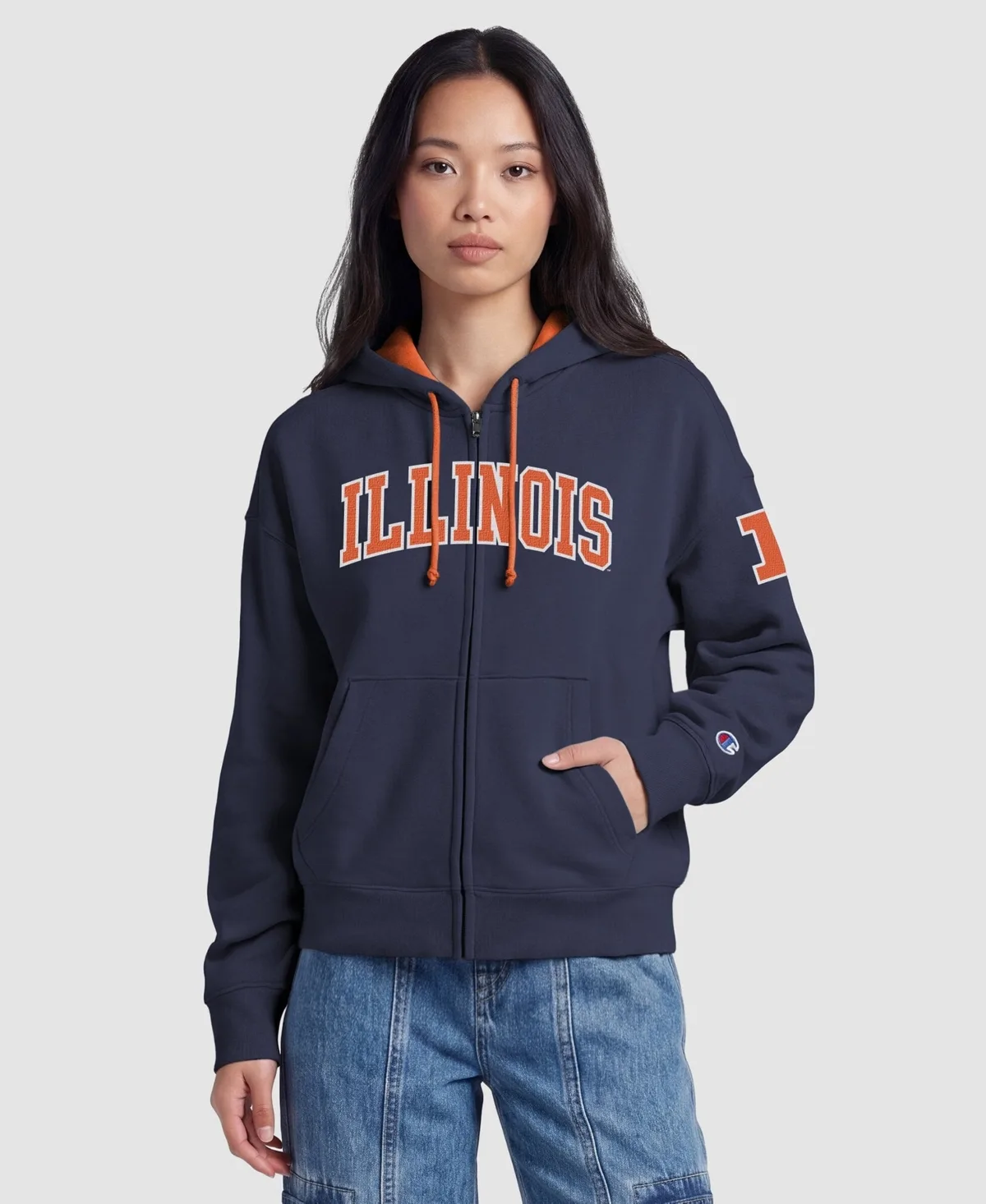 Illinois Fighting Illini Arch Full-Zip Fleece Hoodie by Champion