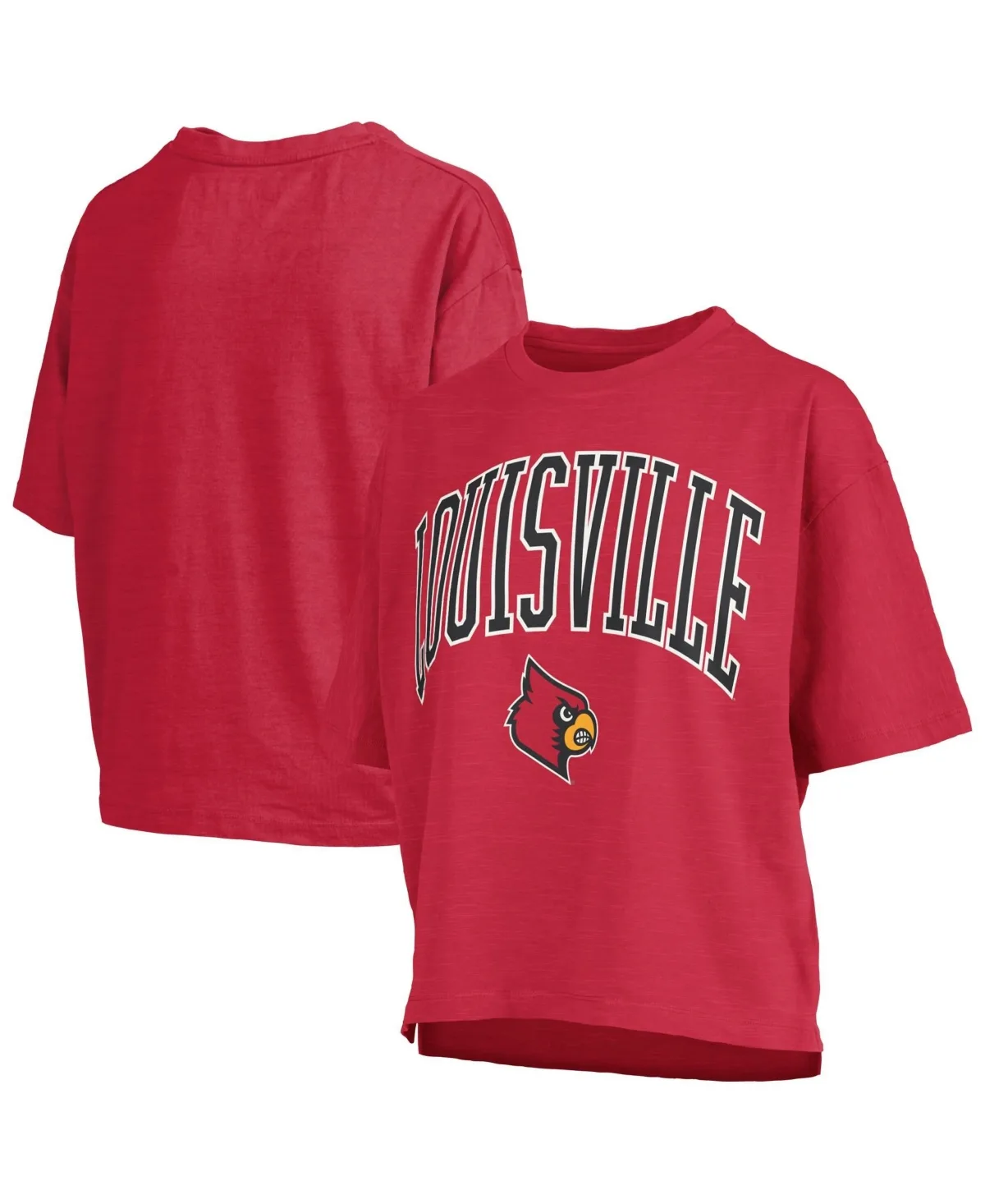 Louisville Cardinals Oversized Nelson Arch Over Logo Slub T-Shirt by Pressbox