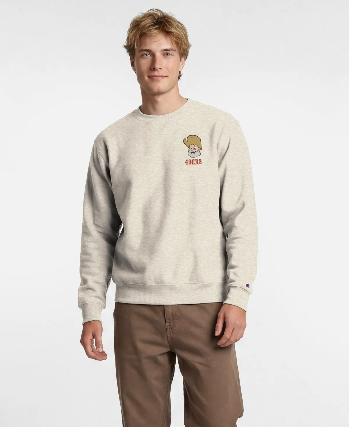 Champion Disney x San Francisco 49ers Power Blend Left Chest Fullback Crew Sweatshirt by Champion