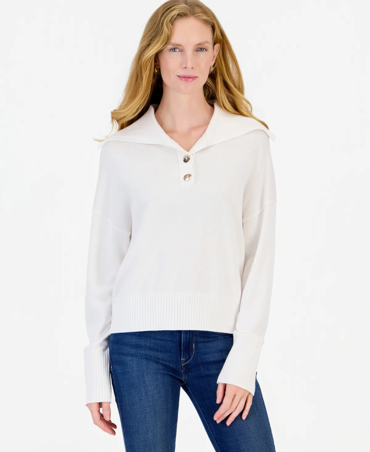 Shawl Collar Long-Sleeve Button-Front Sweater by Nautica
