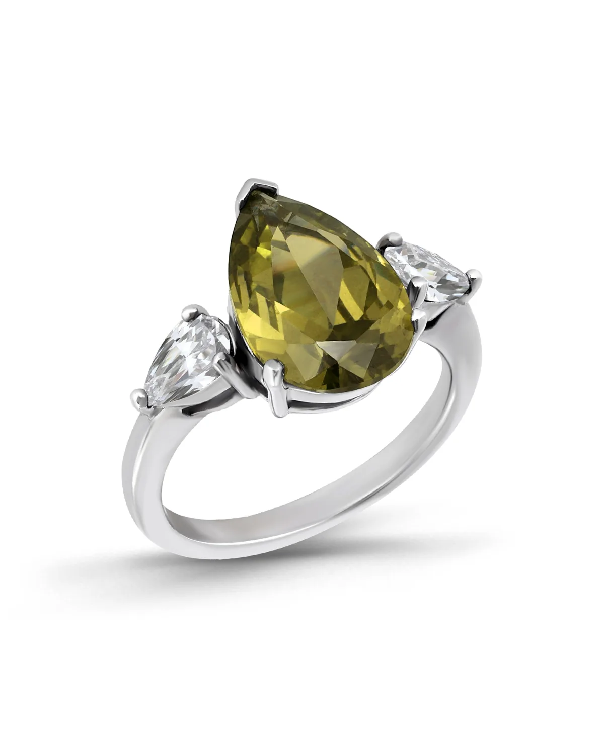 Pear Cut Olivine Cubic Zirconia Statement Ring by Macy's