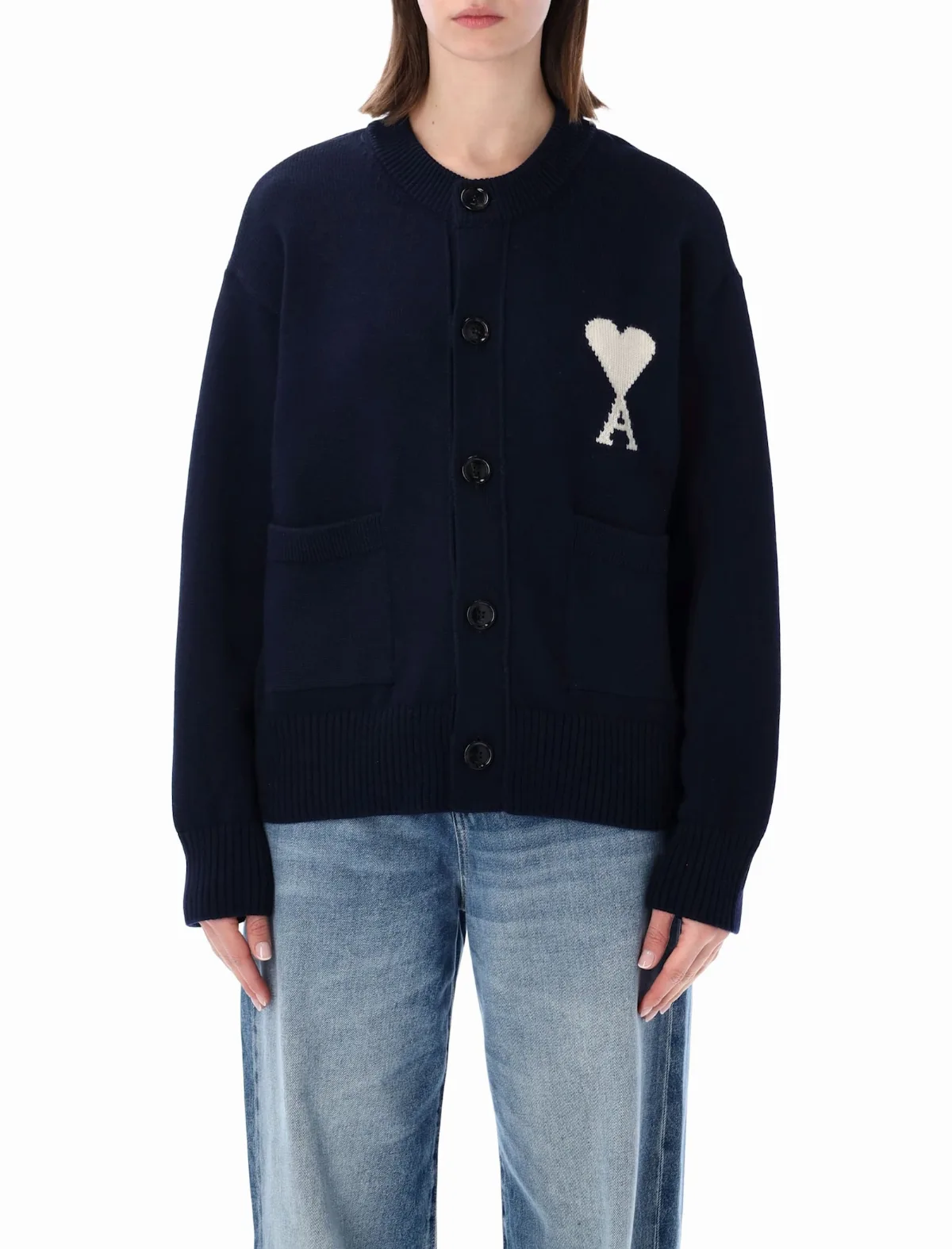 Ami Paris Ami De C Ur Knit Cardigan